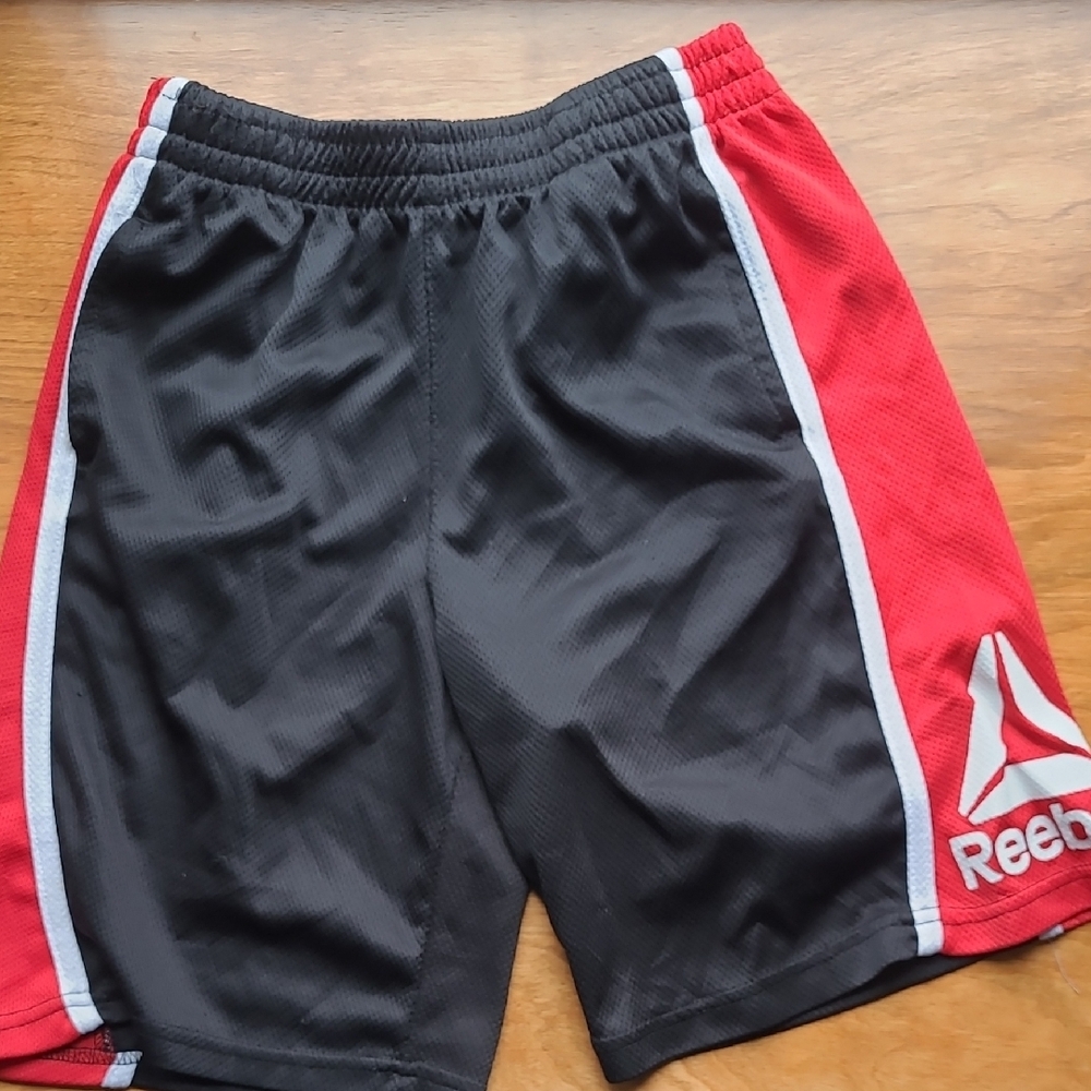 Reebok Men's Black and Red Athletic Shorts